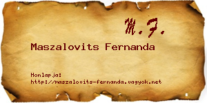 Maszalovits Fernanda névjegykártya